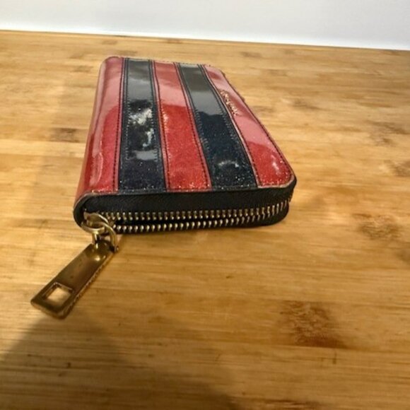 Marc Jacobs – Glitter Striped Zip-Around Wallet / Clutch - Picture 7 of 16